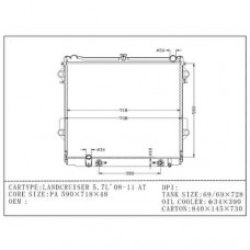 RADIADOR TOYOTA LAND CRUISER 5.7L 2008-2011 AT 590X718X48 12551