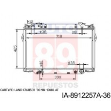 RADIADOR TOYOTA LANDCRUISER IHDFT IHZ ATM DIESEL HZJ81V HDJ80L 1995-2001 425X718X36 12257A 16400-17031