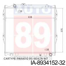 RADIADOR TOYOTA LANDCRUISER PRADO KZN MT 1998-2009 16400-67130 34152-32 575X638X32 12238